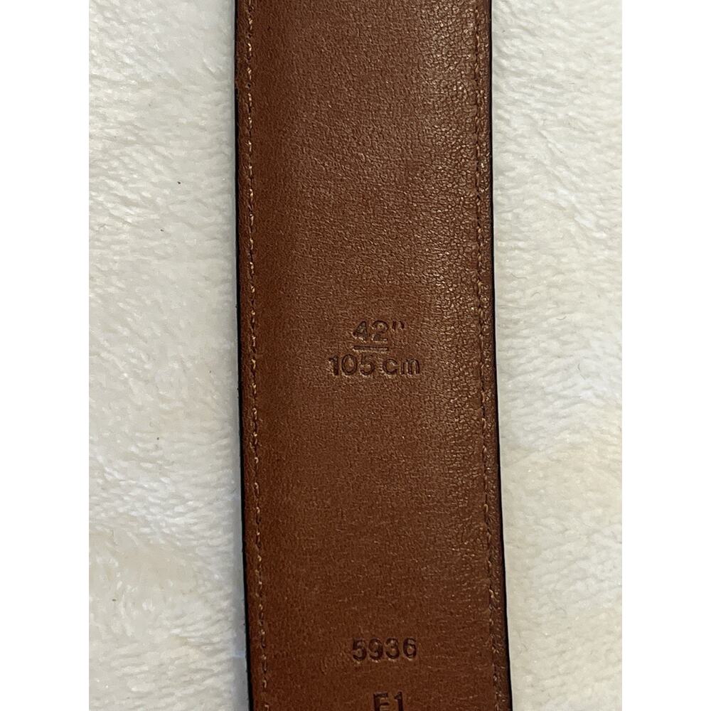 Coach 5936 Mens 42" 105 CM Black Leather Belt Silver Tone Buckle Classic - Picture 5 of 13
